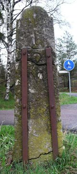 Monumentet vägsten före stenkonservering Stenkonservering_Vagsten_fore